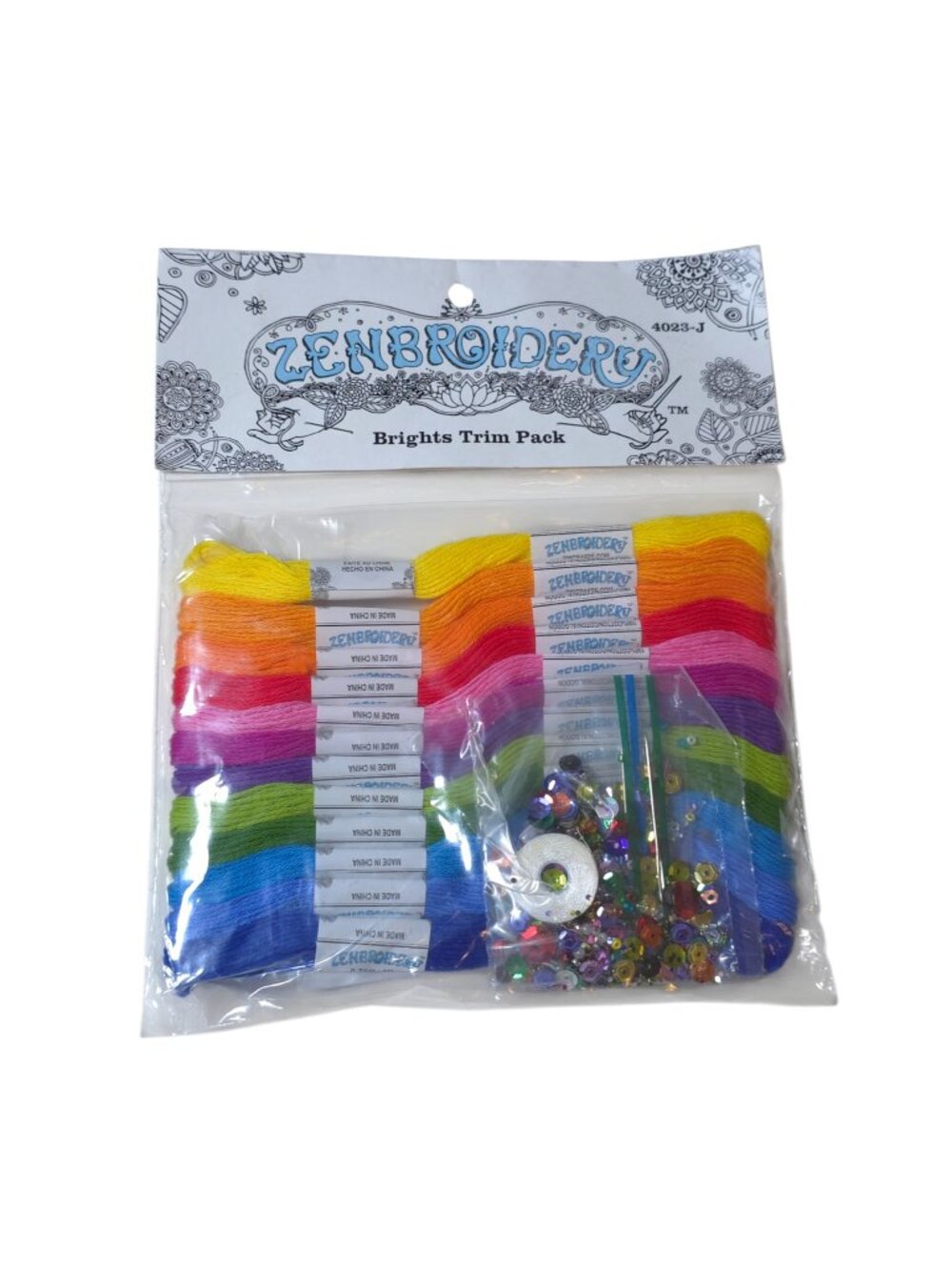 NWT Design Works Zenbroidery Brights Embroidery Floss Trim Pack 4023-J